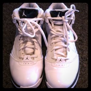WORN 1 X:  Michael Jordon's High tops BLK on WHITE